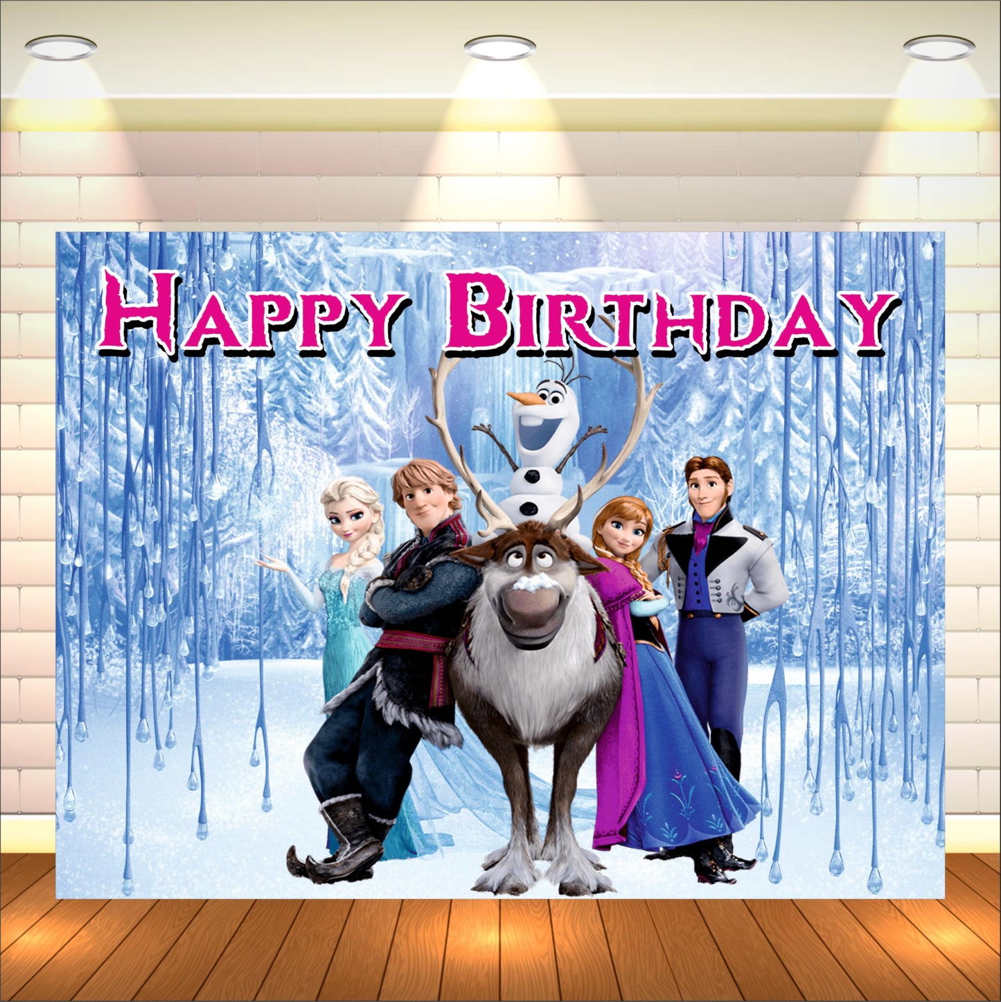 Frozen Birthday Theme Backdrop for Kids