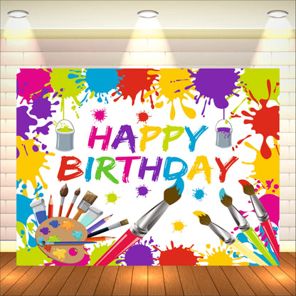 Art Attack Theme Birthday Backdrop for Kids