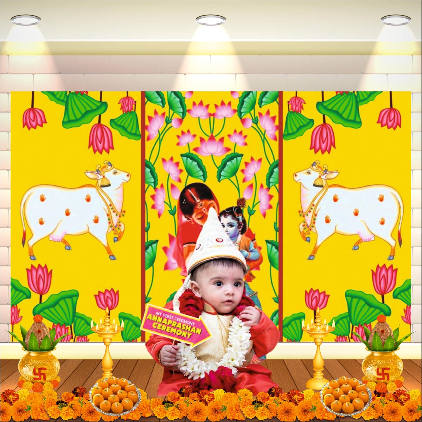 Annaprashan Decorative Theme Backdrop for Events, Home & Photoshoots