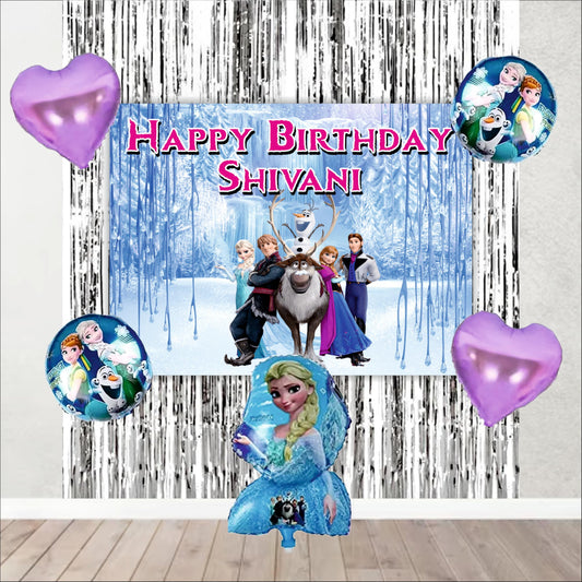 Frozen Birthday Backdrop Theme for Kids (Pack of 8)