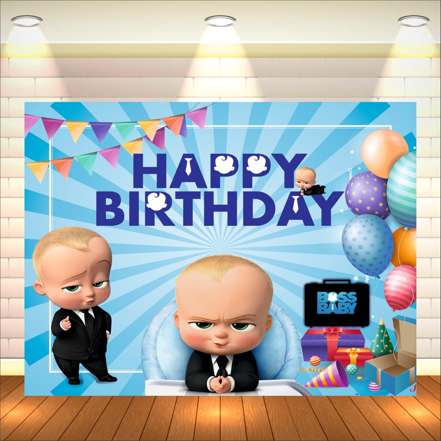 Boss Baby Boy Theme Birthday Backdrop for Kids