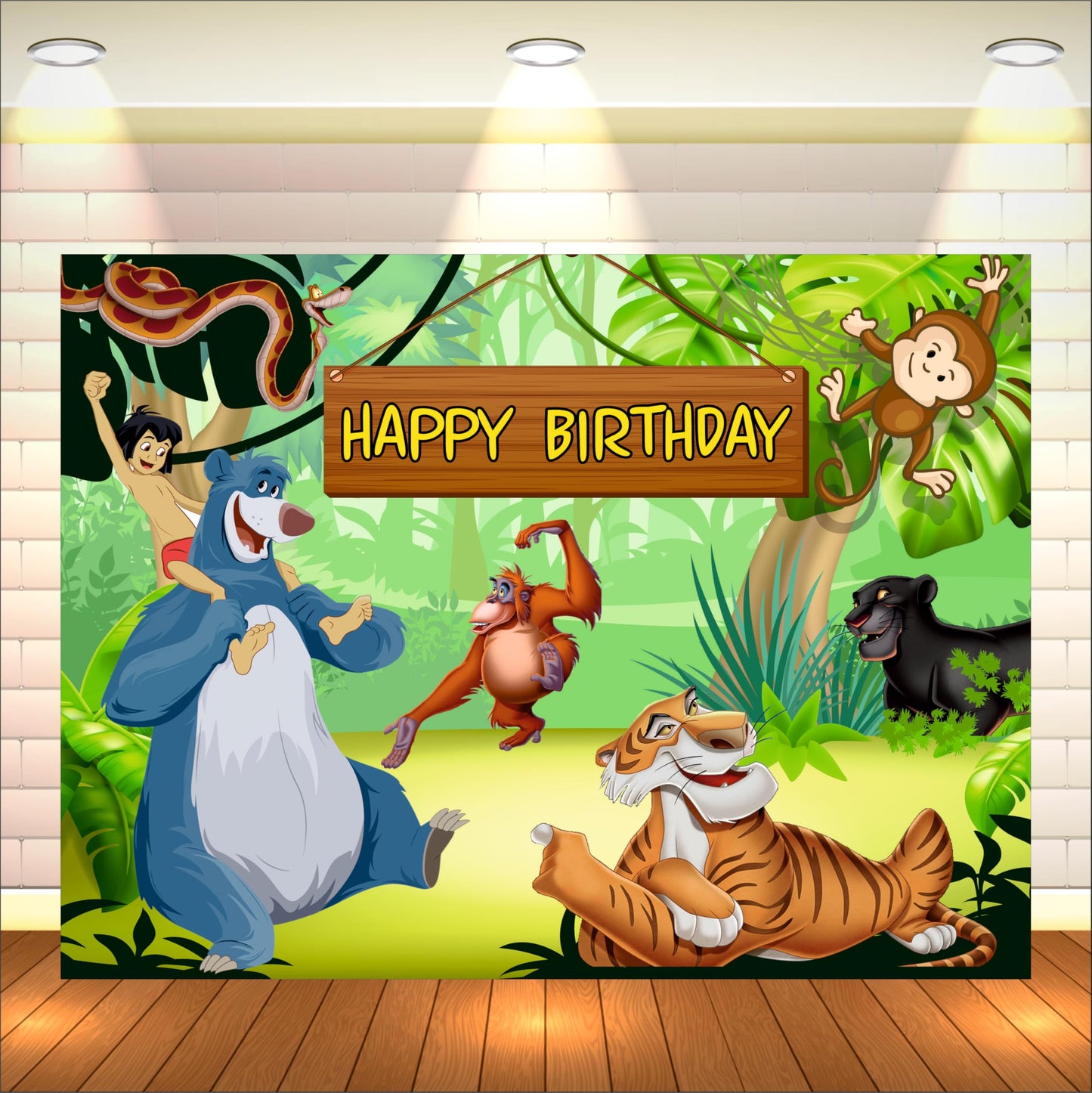 Jungle Book Birthday Theme Backdrop for Kids