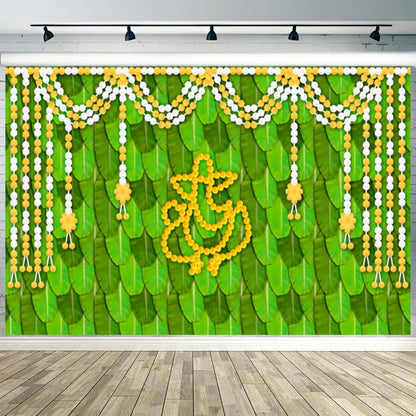Ganpati Decorative Theme Backdrop for Events, Home & Photoshoots