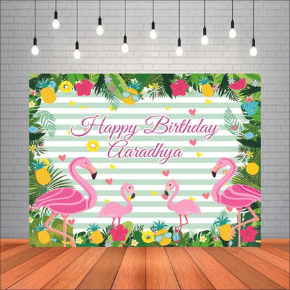 Customised Flamingo Birthday Banner Theme