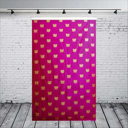 Pink Backdrop With Golden Lotus Theme for Events, Home & Photoshoots