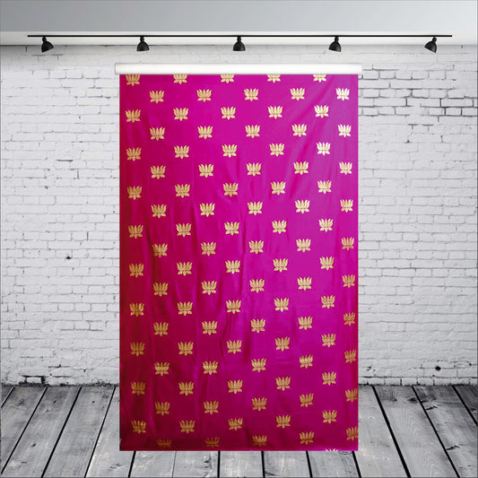 Pink Backdrop With Golden Lotus Theme for Events, Home & Photoshoots