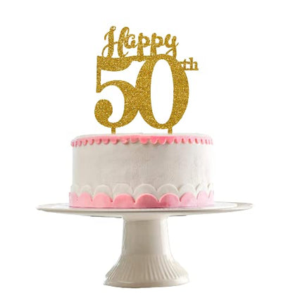 Acyrlic Silver Glitter Finish Couple Cake Topper for Decoration (50th Silver, 4.5X6.25 Inches) (Copy)