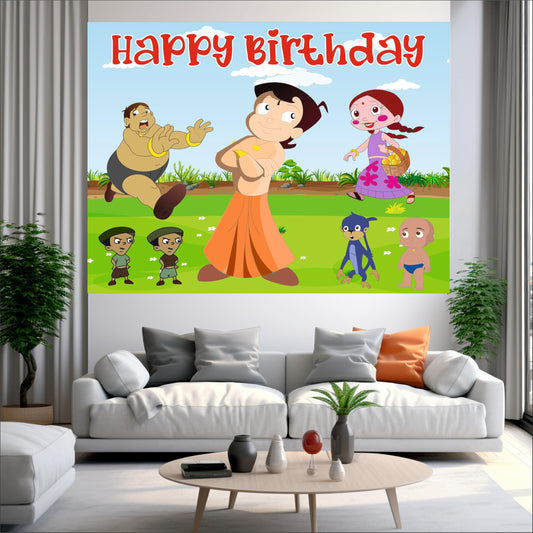Chhota Bheem Birthday Theme Backdrop for Kids