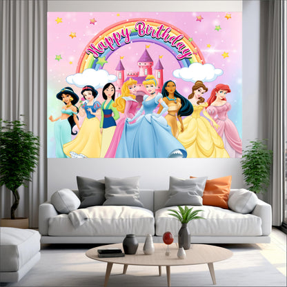 Princess Doll Theme Birthday Backdrop for Kids