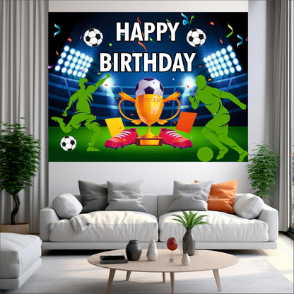 Soccer Birthday Theme Birthday Backdrop for Kids