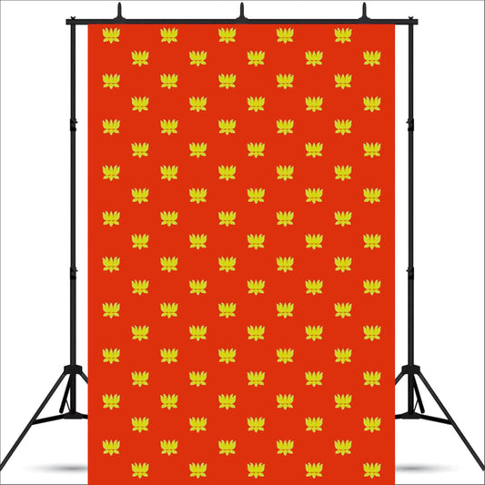 Red Backdrop With Golden Lotus Theme for Events, Home & Photoshoots