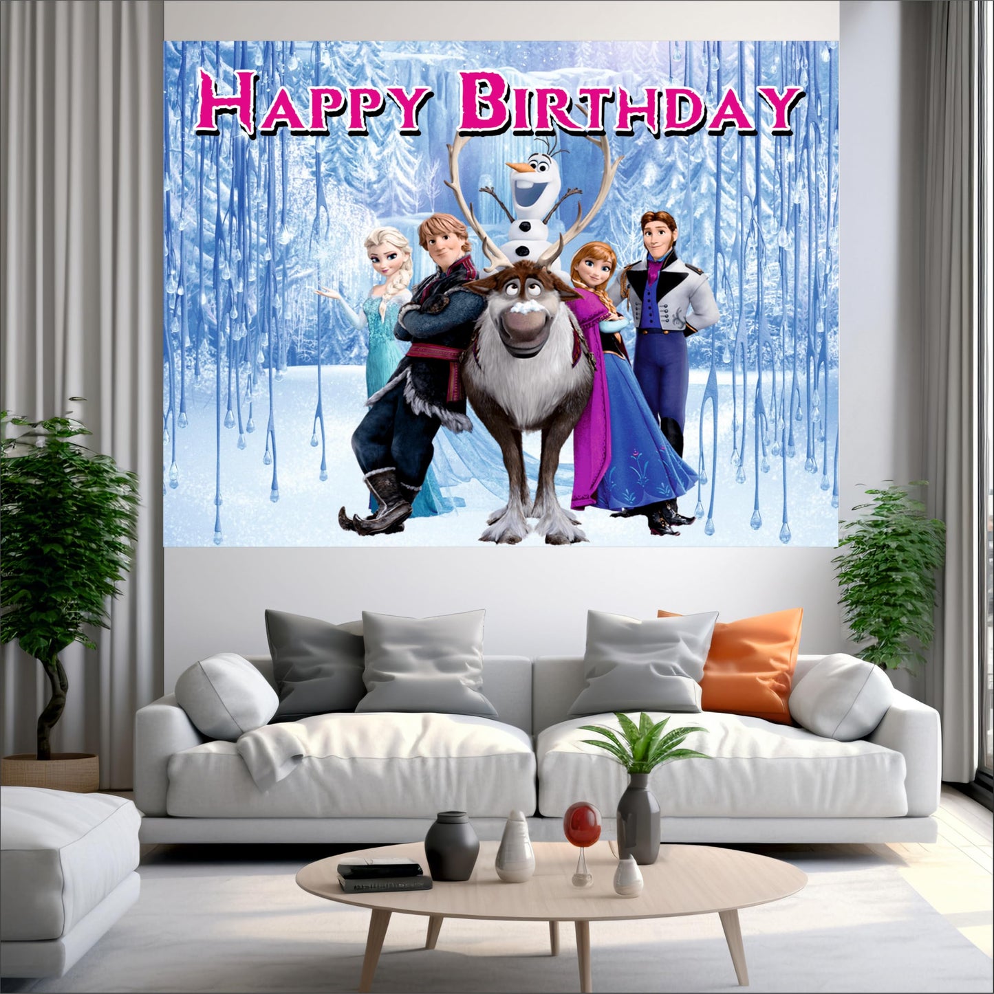 Frozen Birthday Theme Backdrop for Kids