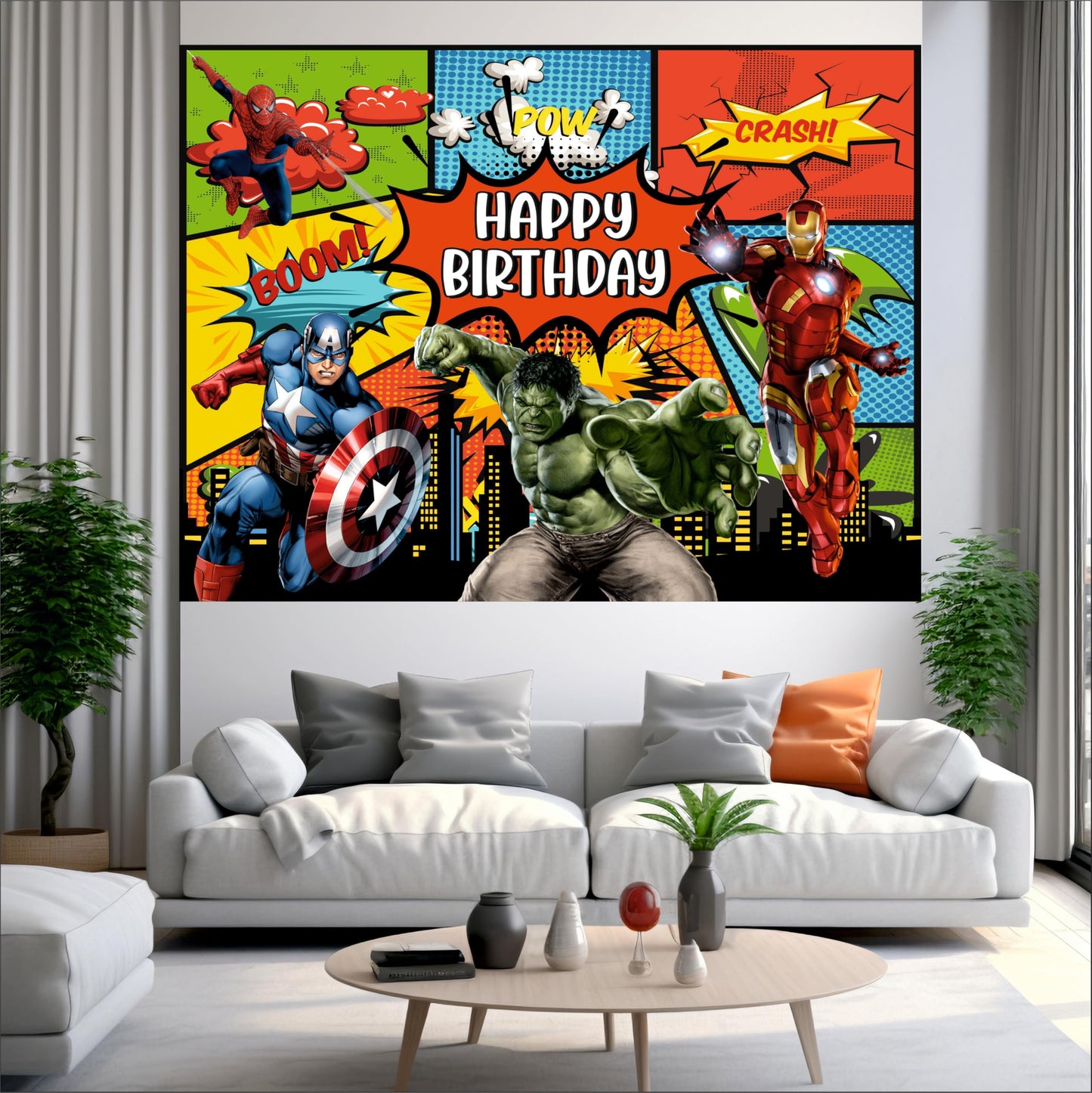 Avengers Theme Birthday Backdrop for Kids