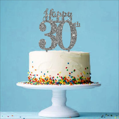 Acyrlic Silver Glitter Finish Couple Cake Topper for Decoration (4.5X6.25 Inches)
