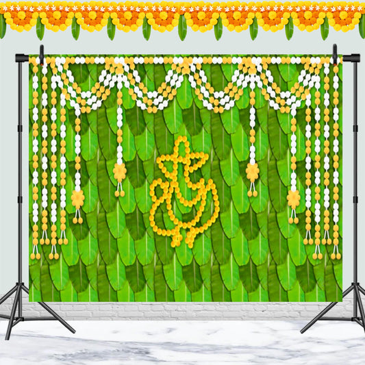Ganpati Decorative Theme Backdrop for Events, Home & Photoshoots