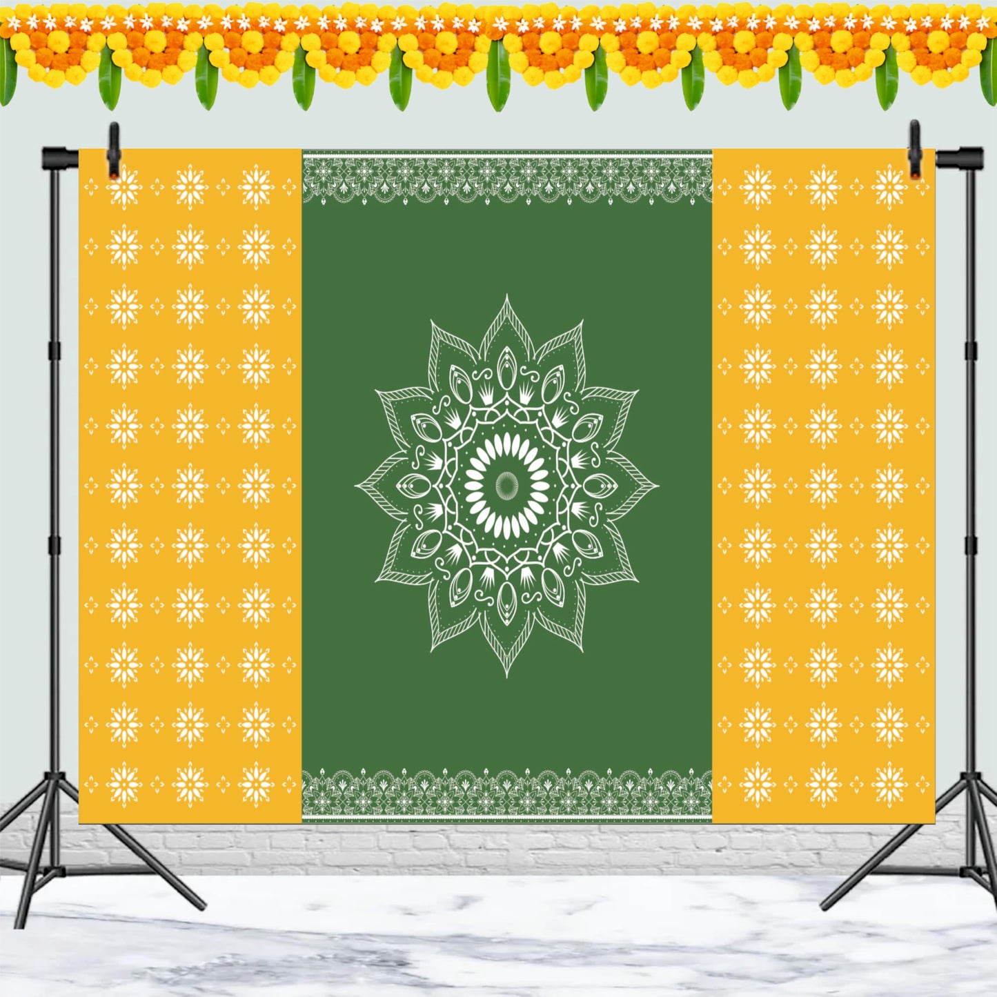 Pooja Decorative Theme Backdrop for Pooja, Mandap, Haldi & family events