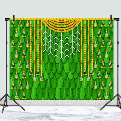 Marigold Yellow & Orange Flowers Decorative Theme Backdrop for Events, Home & Photoshoots