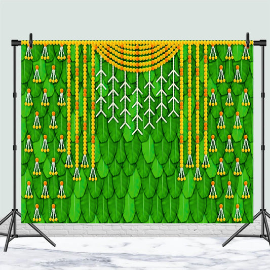 Marigold Yellow & Orange Flowers Decorative Theme Backdrop for Events, Home & Photoshoots