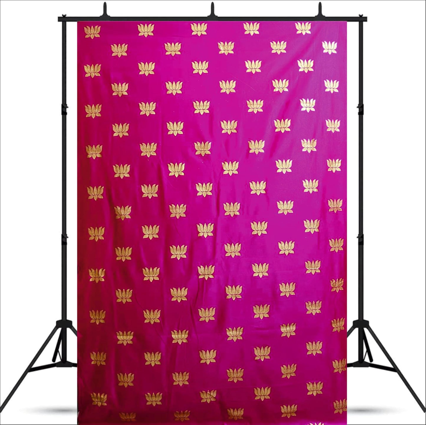 Pink Backdrop With Golden Lotus Theme for Events, Home & Photoshoots