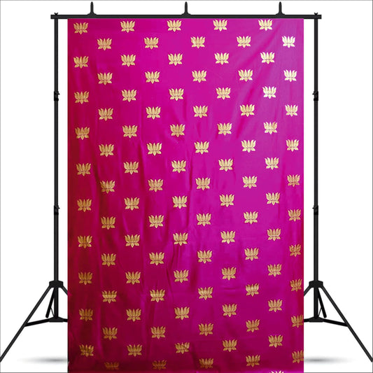 Pink Backdrop With Golden Lotus Theme for Events, Home & Photoshoots