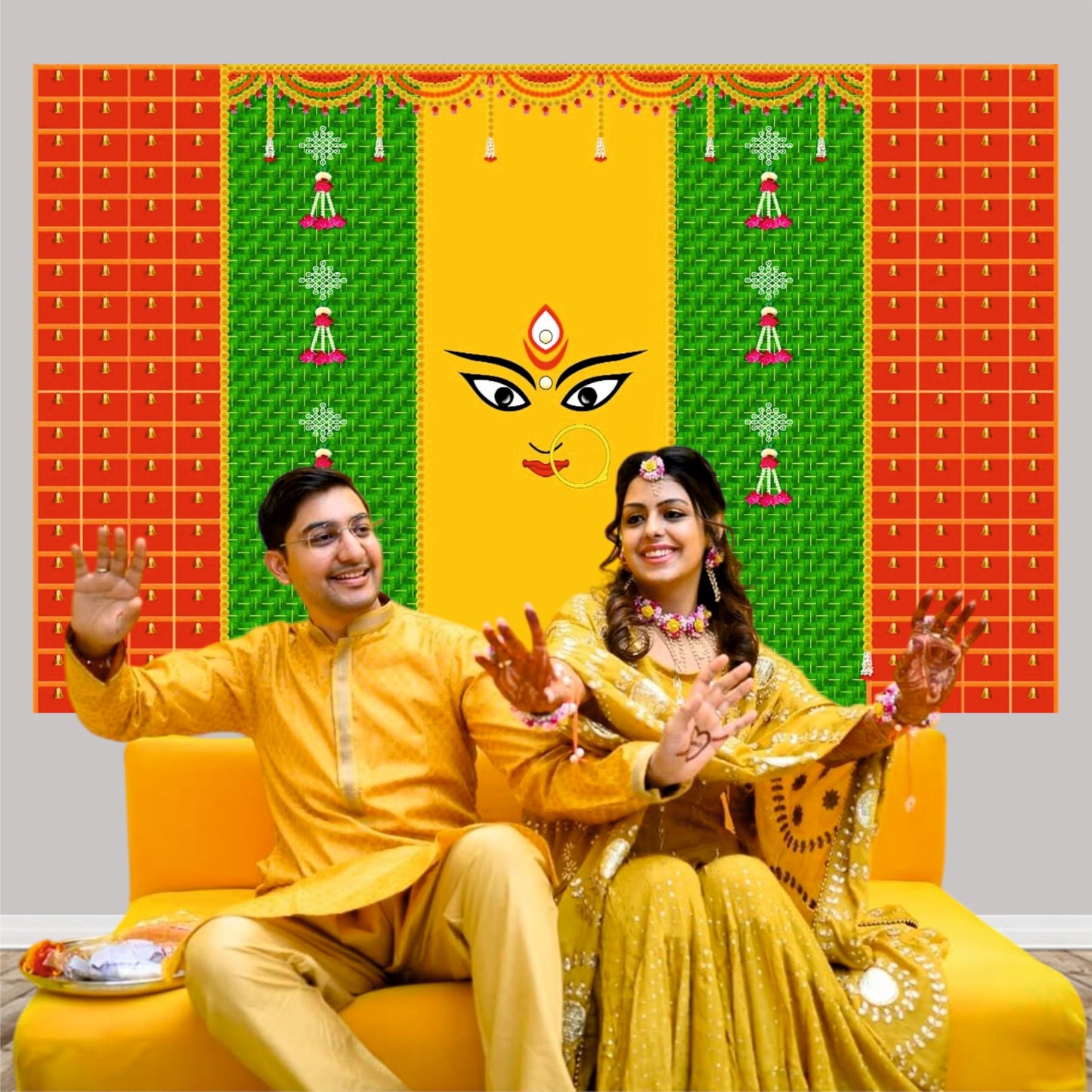 Navratri Decorative Theme Backdrop Decoration Set for Pooja & Garba