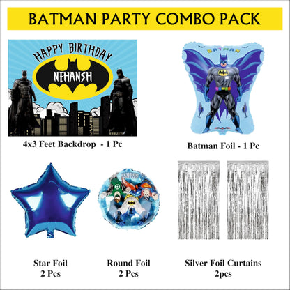 Batman Birthday Backdrop Theme for Kids (Pack of 8)
