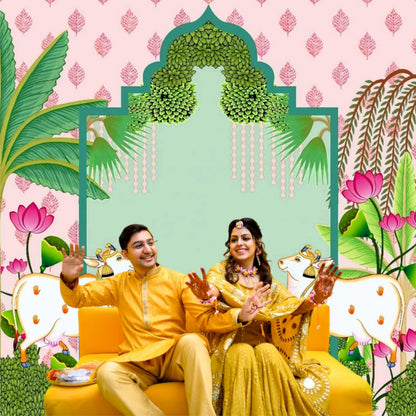 Pichwai Decorative Theme Backdrop for Events, Home & Photoshoots