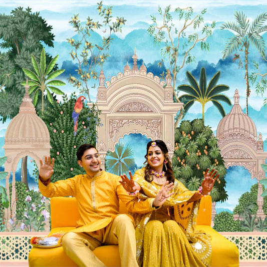 Traditional Peacock Decorative Theme Backdrop for Events, Home & Photoshoots