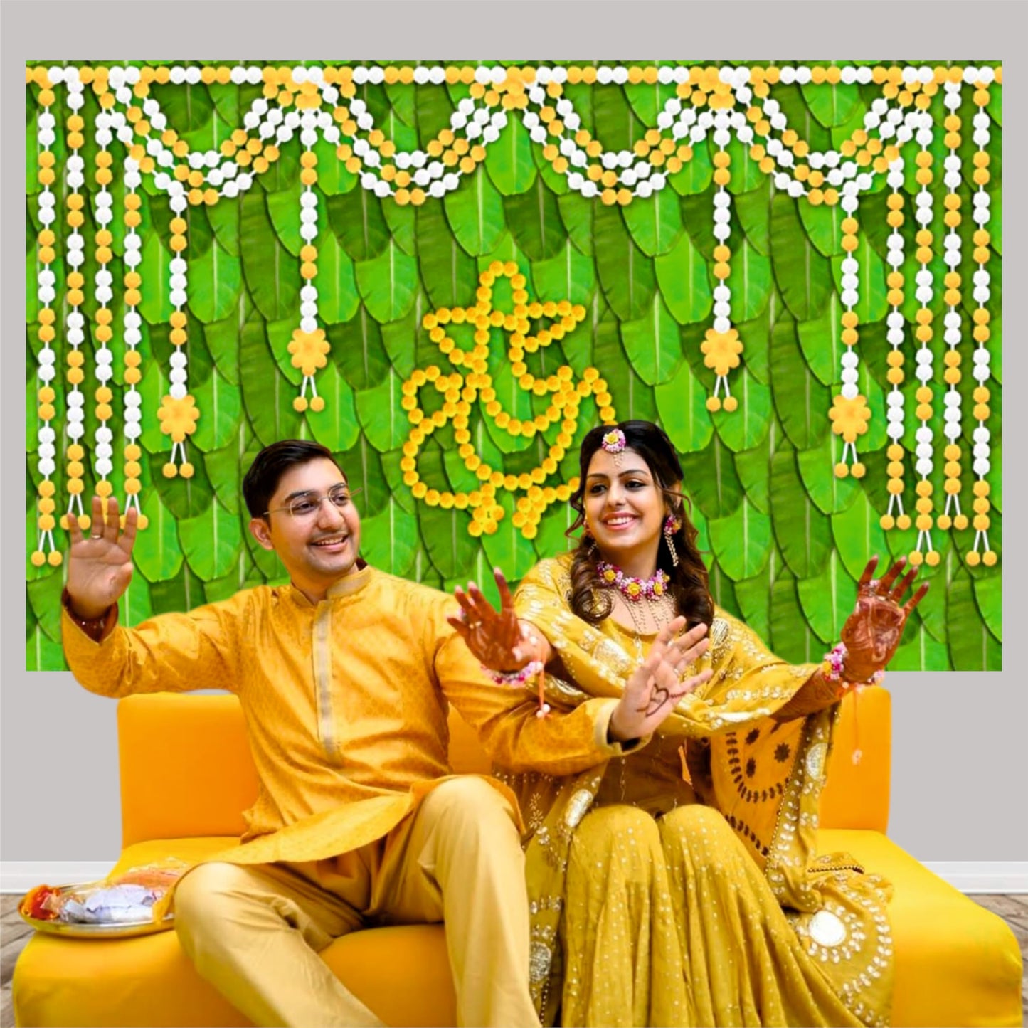 Ganpati Decorative Theme Backdrop for Events, Home & Photoshoots