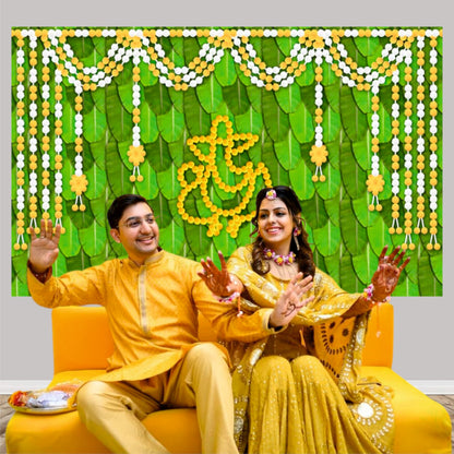 Ganpati Decorative Theme Backdrop for Events, Home & Photoshoots