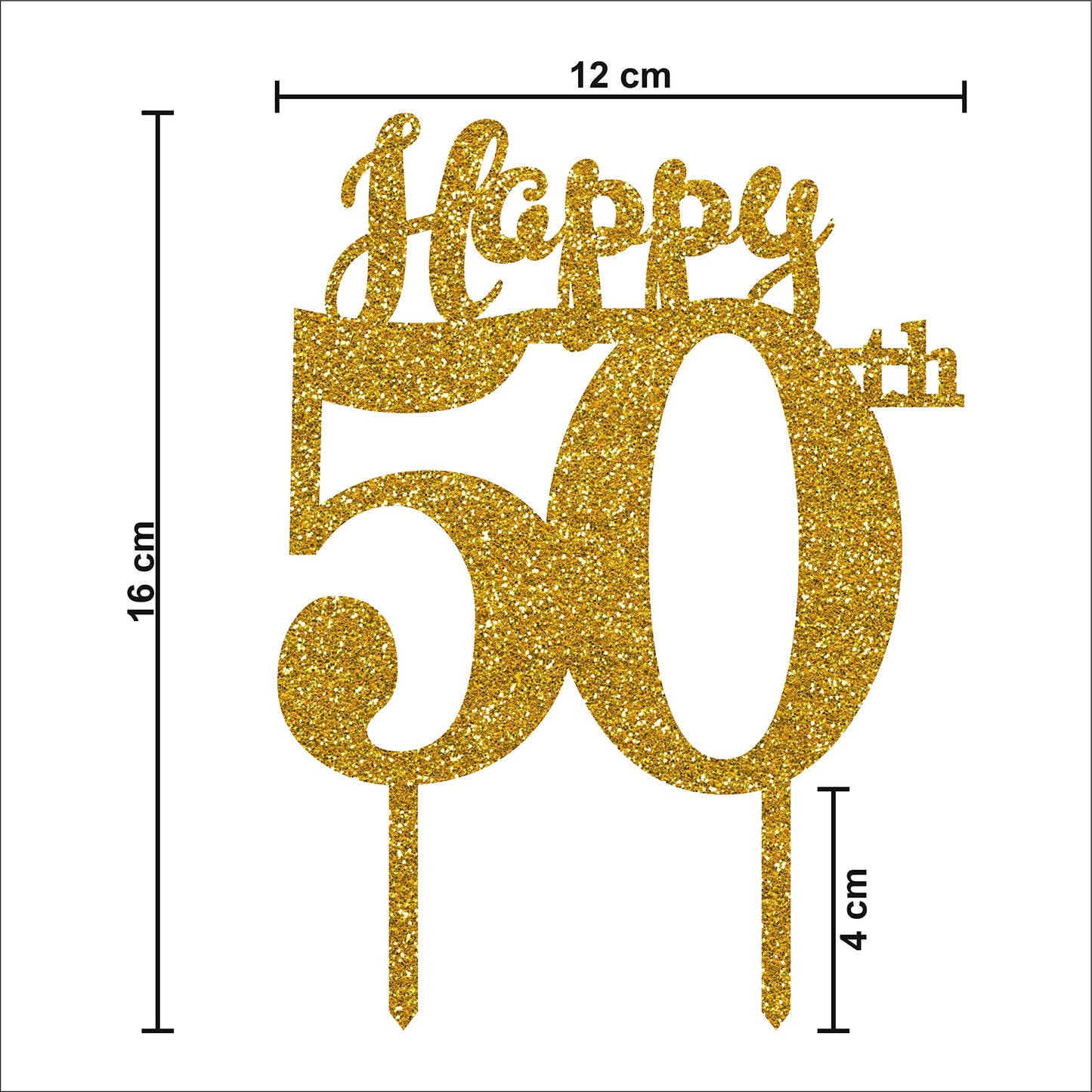 Acyrlic Silver Glitter Finish Couple Cake Topper for Decoration (50th Silver, 4.5X6.25 Inches) (Copy)