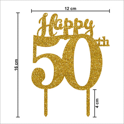 Acyrlic Silver Glitter Finish Couple Cake Topper for Decoration (50th Silver, 4.5X6.25 Inches) (Copy)