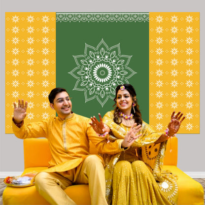 Pooja Decorative Theme Backdrop for Pooja, Mandap, Haldi & family events