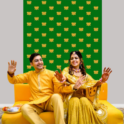 Green Decorative Theme Backdrop for Events, Home & Photoshoots