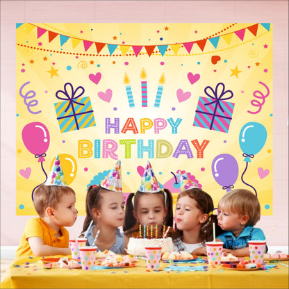 Happy Birthday Theme Birthday Backdrop for Kids