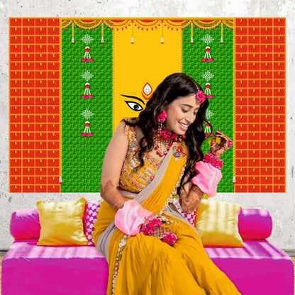Navratri Decorative Theme Backdrop Decoration Set for Pooja & Garba