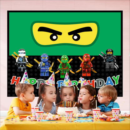 Ninja Theme Birthday Backdrop for Kids