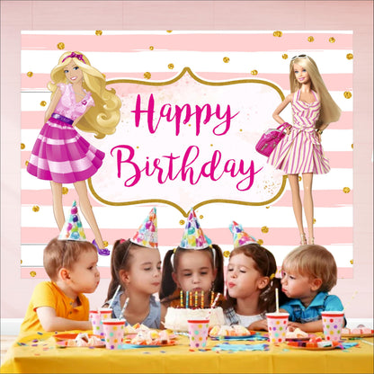 Princess Theme Birthday Backdrop for Kids