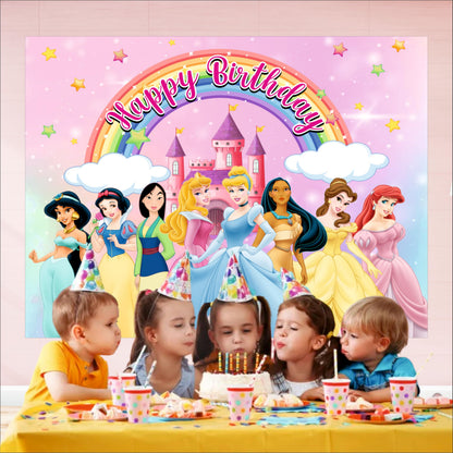 Princess Doll Theme Birthday Backdrop for Kids
