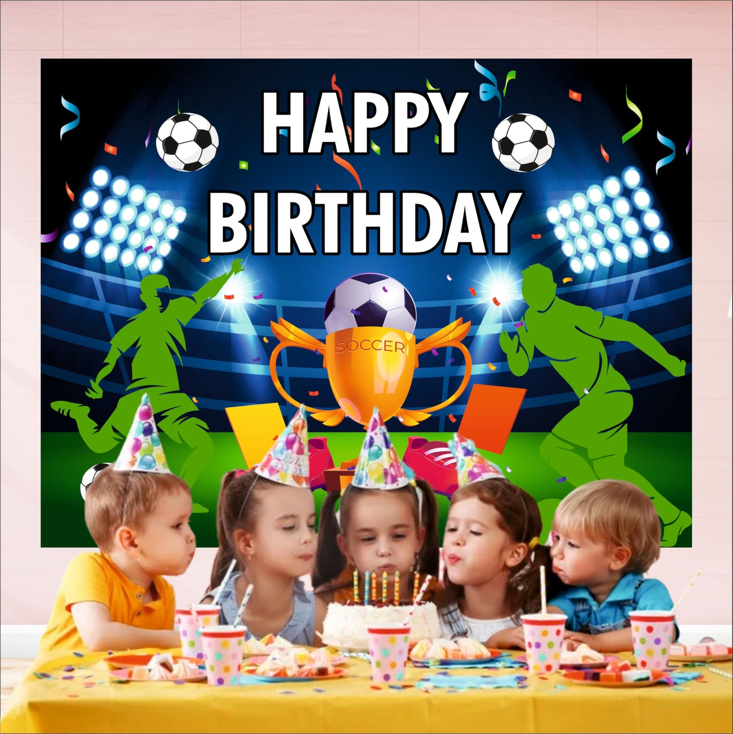 Soccer Birthday Theme Birthday Backdrop for Kids