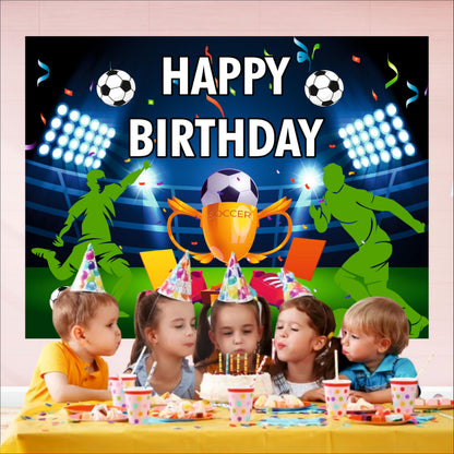 Soccer Birthday Theme Birthday Backdrop for Kids