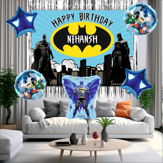 Batman Birthday Backdrop Theme for Kids (Pack of 8)