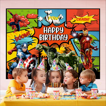 Avengers Theme Birthday Backdrop for Kids