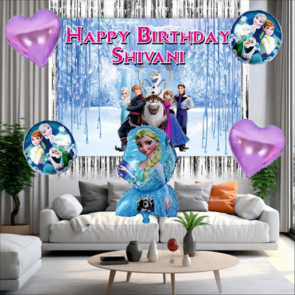 Frozen Birthday Backdrop Theme for Kids (Pack of 8)