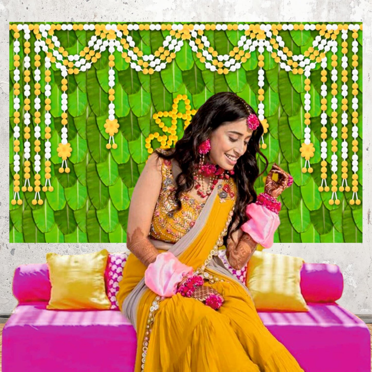 Ganpati Decorative Theme Backdrop for Events, Home & Photoshoots
