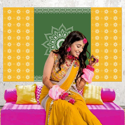 Pooja Decorative Theme Backdrop for Pooja, Mandap, Haldi & family events