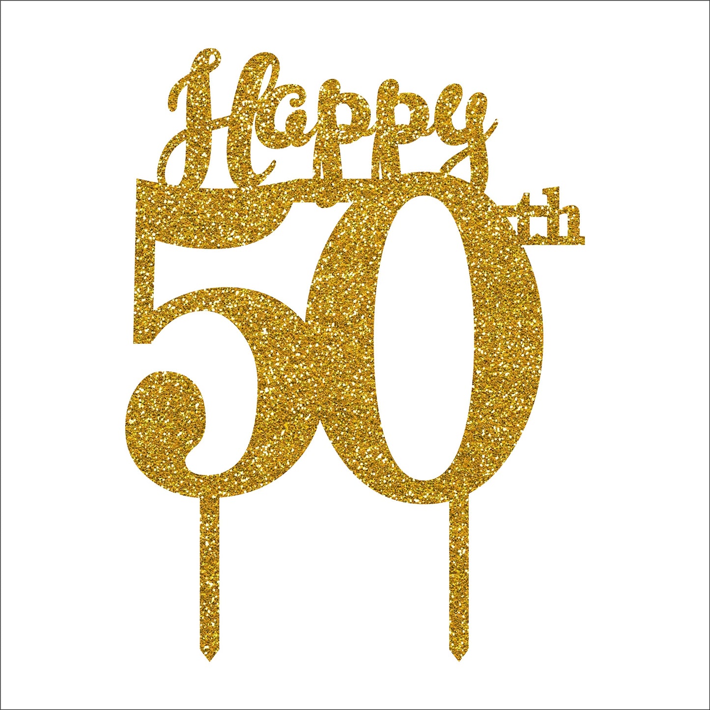 Acyrlic Silver Glitter Finish Couple Cake Topper for Decoration (50th Silver, 4.5X6.25 Inches) (Copy)