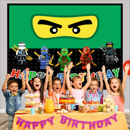 Ninja Theme Birthday Backdrop for Kids