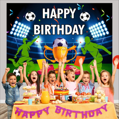 Soccer Birthday Theme Birthday Backdrop for Kids