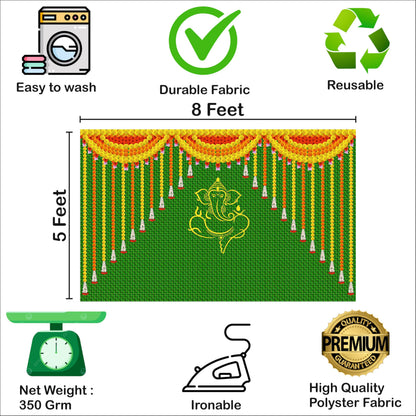 Ganpati Decorative Theme Backdrop for Events, Home & Photoshoots